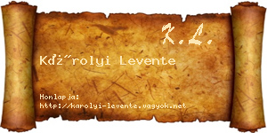Károlyi Levente névjegykártya