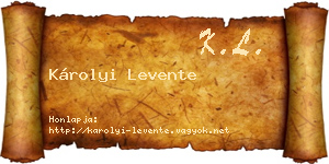 Károlyi Levente névjegykártya