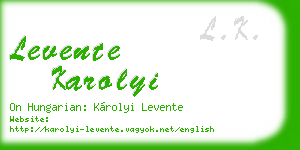 levente karolyi business card