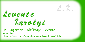 levente karolyi business card